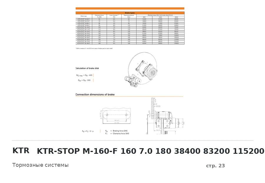 KTR KTR-STOP M-160-F 160 7.0 180 38400 83200 115200