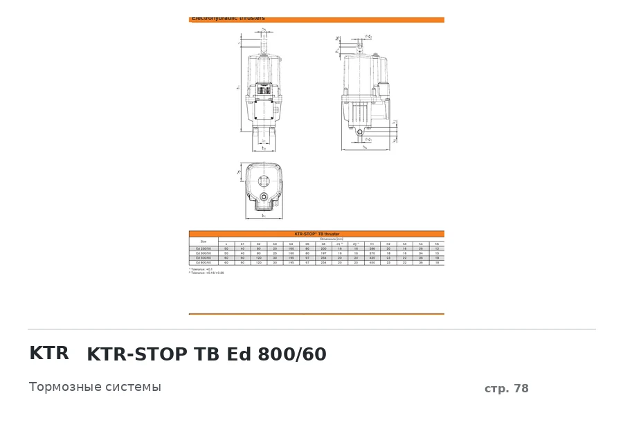 KTR KTR-STOP TB Ed 800/60