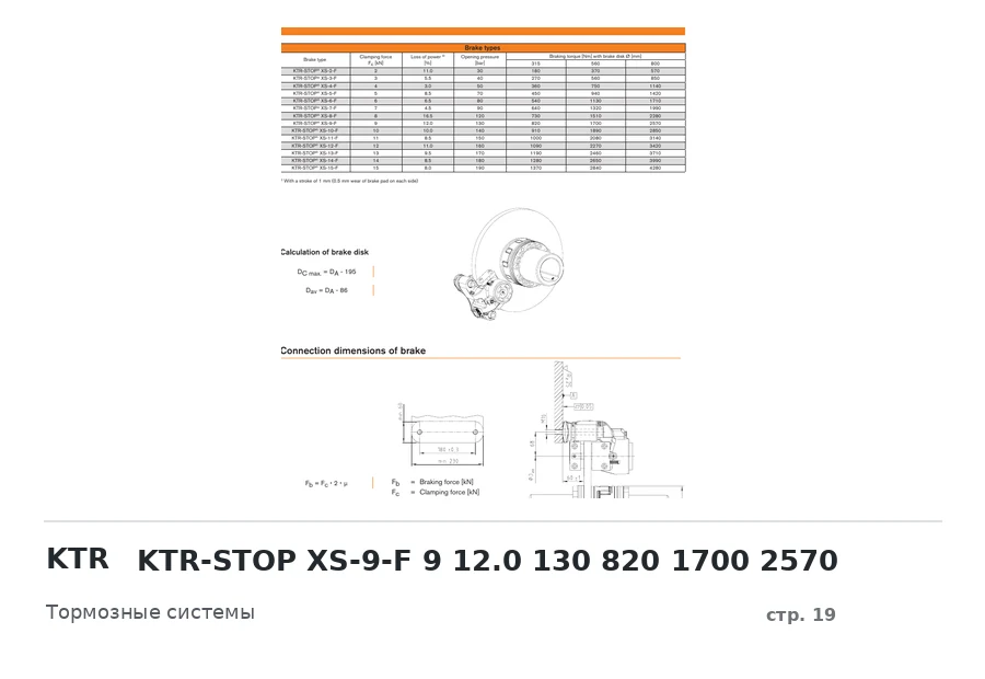 KTR KTR-STOP XS-9-F 9 12.0 130 820 1700 2570