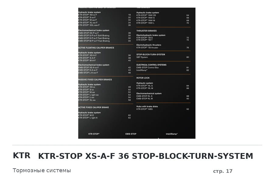 KTR KTR-STOP XS-A-F 36 STOP-BLOCK-TURN-SYSTEM