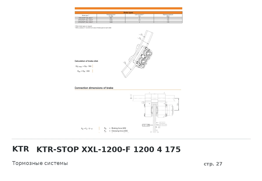 KTR KTR-STOP XXL-1200-F 1200 4 175