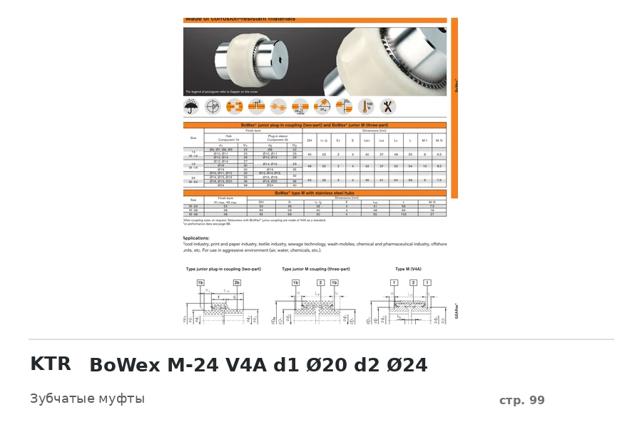 KTR BoWex M-24 V4A d1 Ø20 d2 Ø24