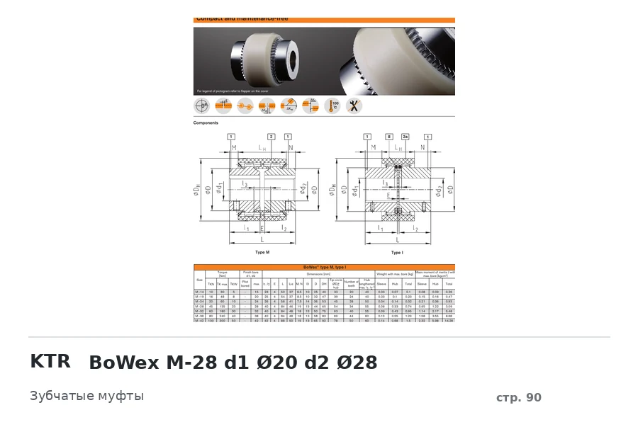 KTR BoWex M-28 d1 Ø20 d2 Ø28