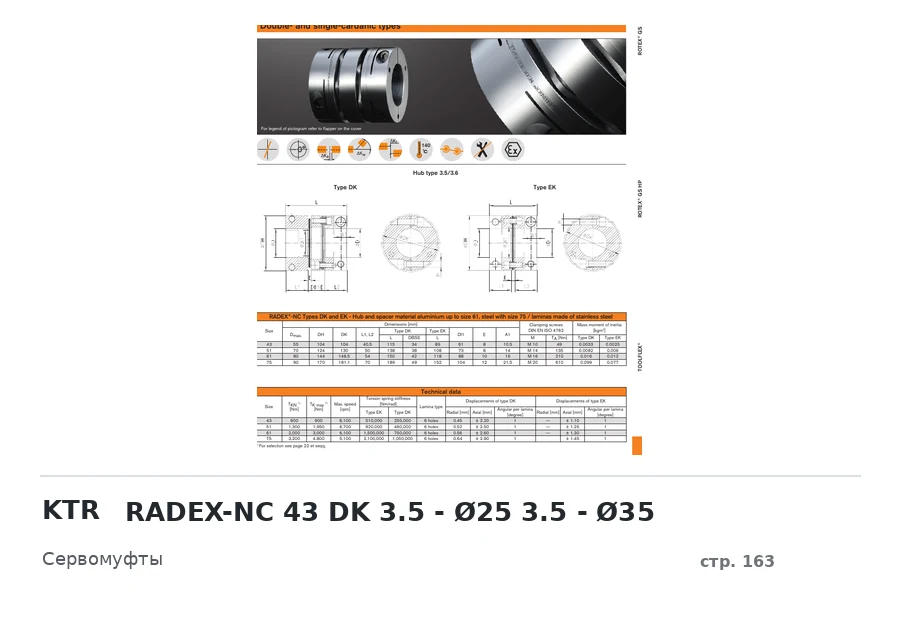KTR RADEX-NC 43 DK 3.5 - Ø25 3.5 - Ø35