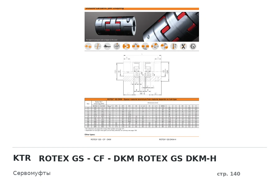 KTR ROTEX GS - CF - DKM ROTEX GS DKM-H