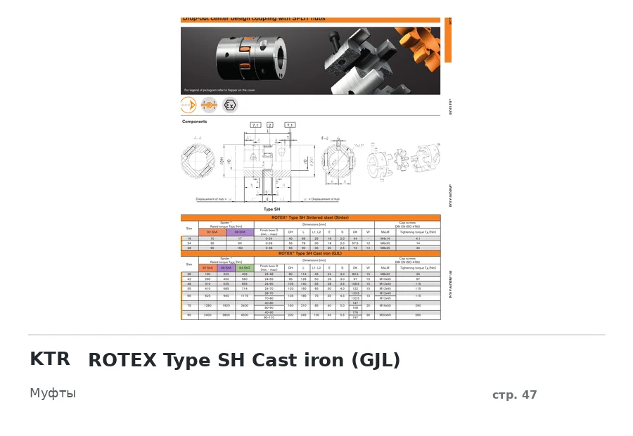 KTR ROTEX Type SH Cast iron (GJL)
