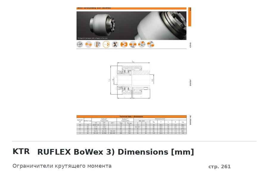 KTR RUFLEX BoWex 3) Dimensions [mm]