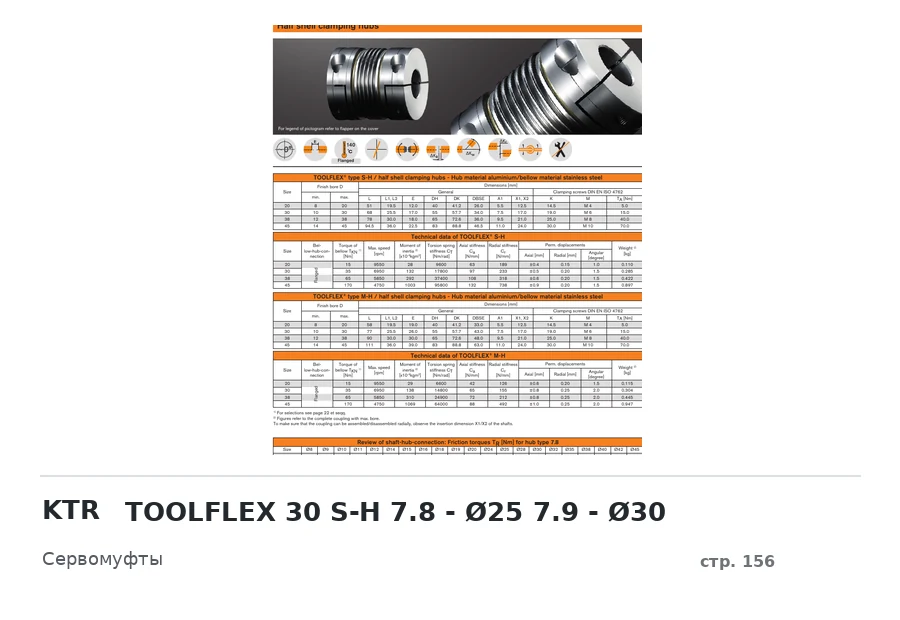 KTR TOOLFLEX 30 S-H 7.8 - Ø25 7.9 - Ø30