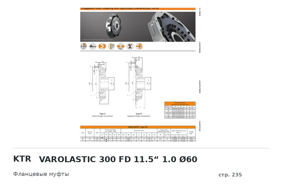 KTR VAROLASTIC 300 FD 11.5“ 1.0 Ø60