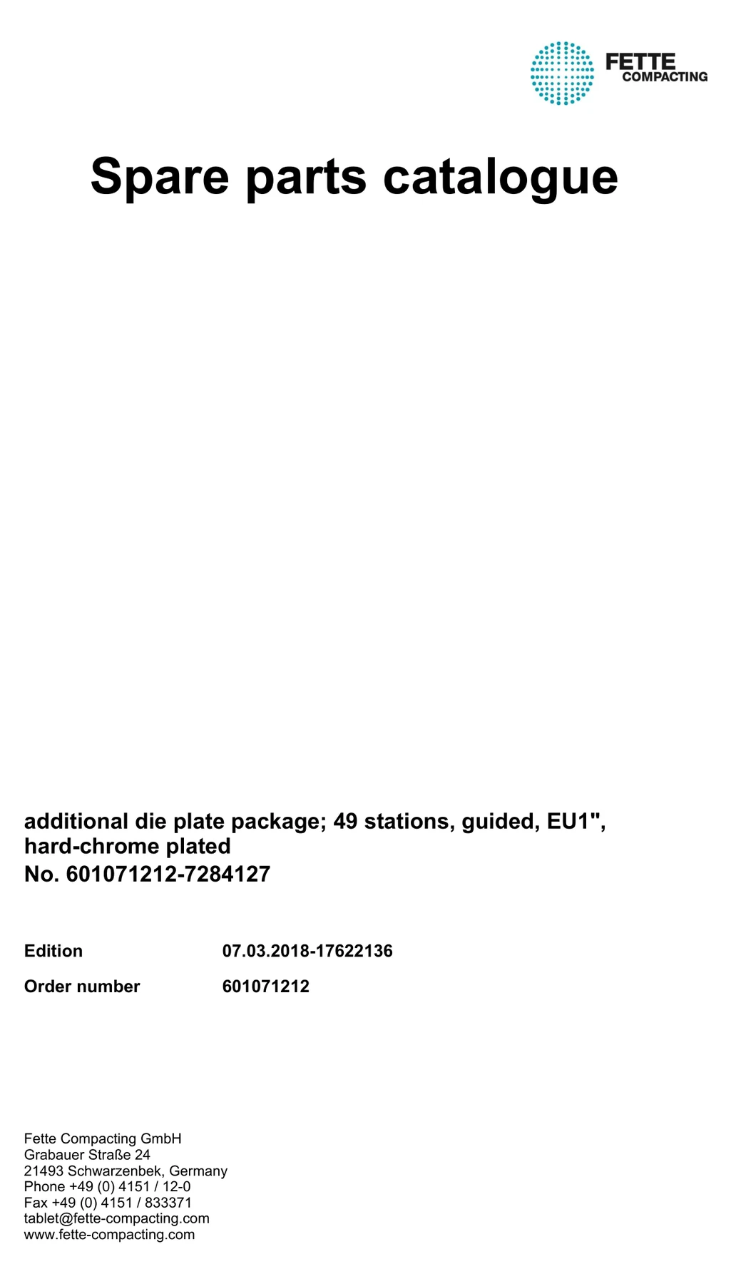Fette Compacting 601071212