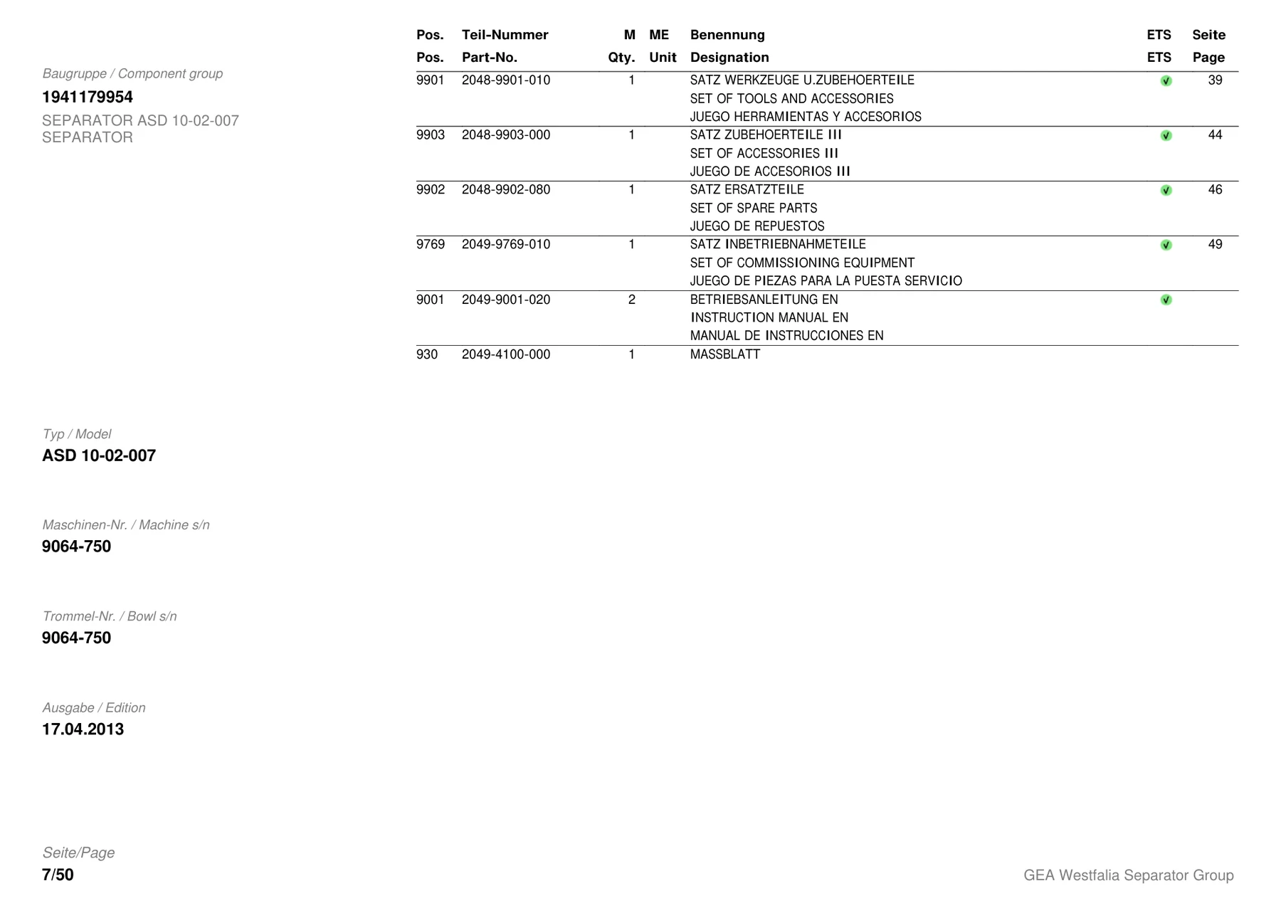 GEA 2049-9001-020