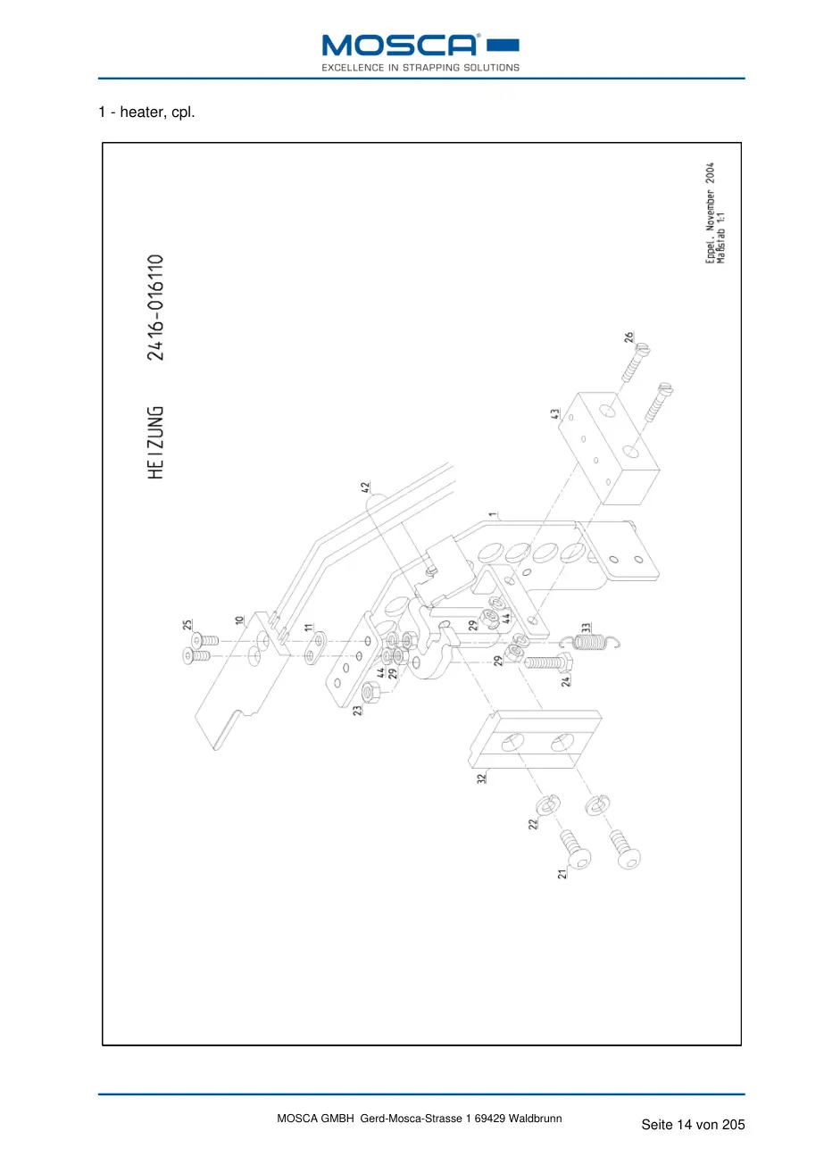 Mosca 2416-016100-10 heating