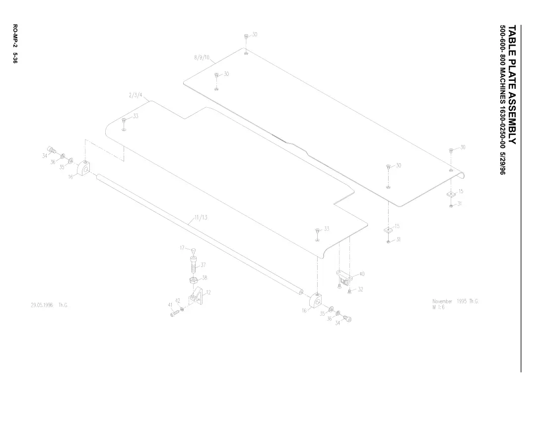 Mosca 1630-0250-10 Rear Table