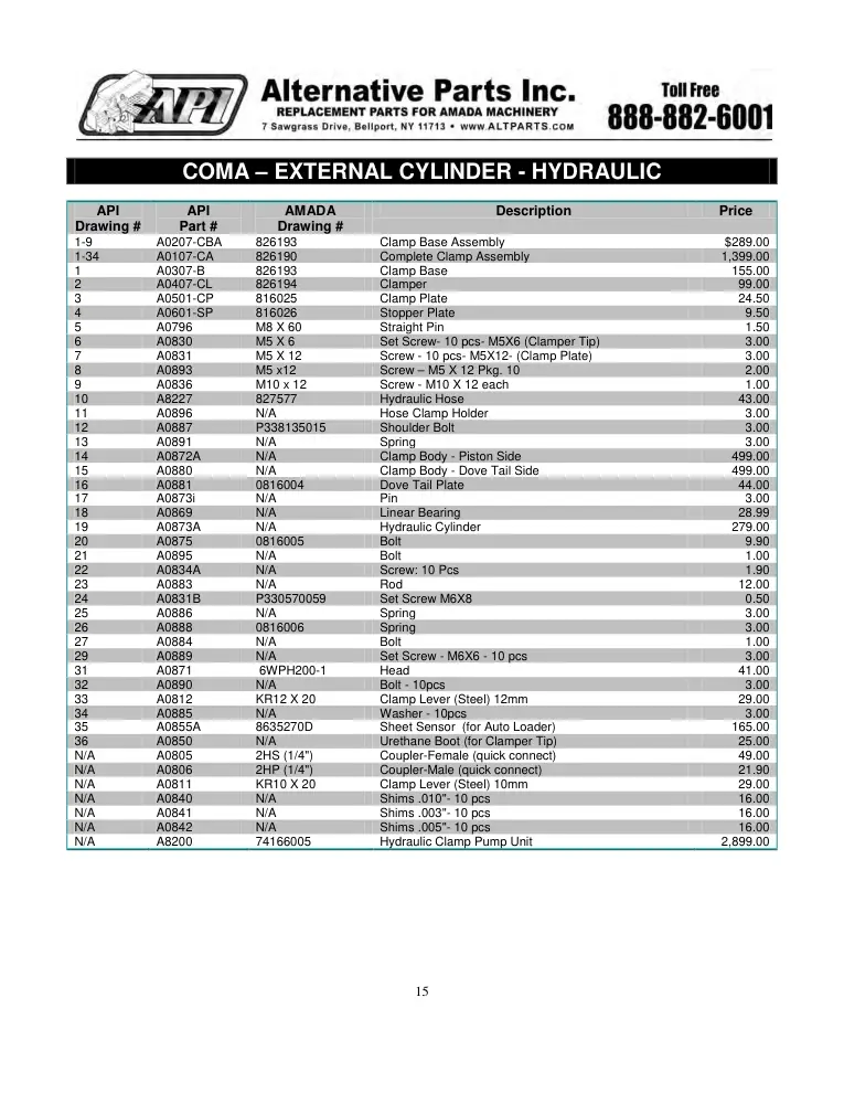Alternative Parts A0107-CA