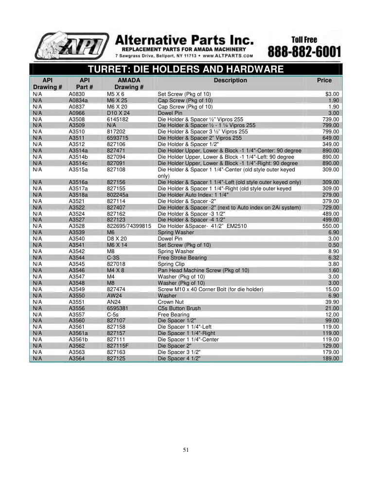 Alternative Parts A3516a