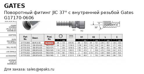 Gates G17170-0606