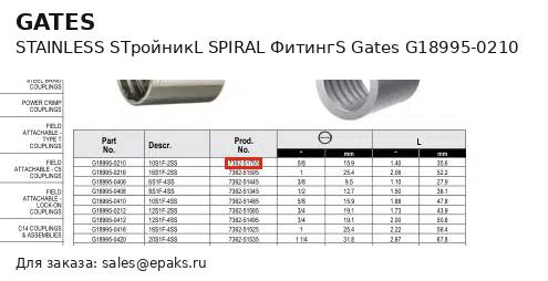 Gates G18995-0210