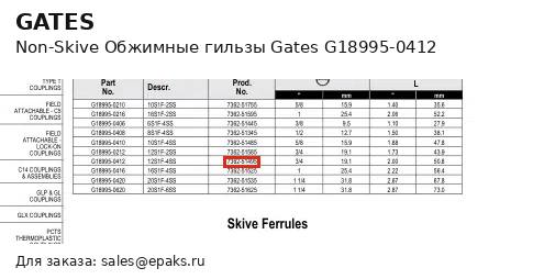Gates G18995-0412