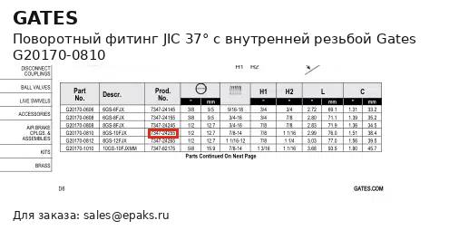 Gates G20170-0810