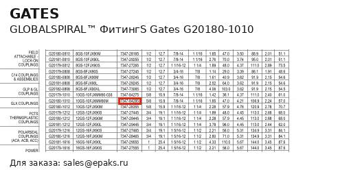 Gates G20180-1010