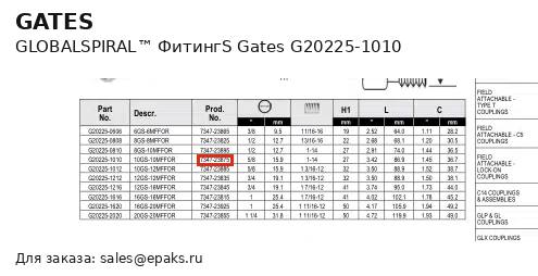 Gates G20225-1010