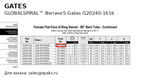 Gates G20240-1616