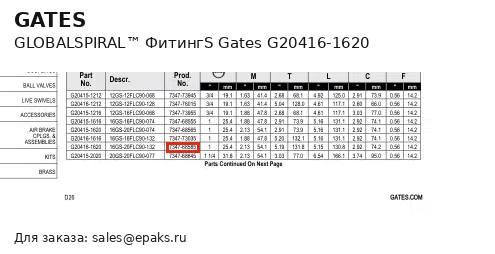 Gates G20416-1620