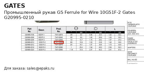 Gates G20995-0210