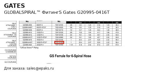 Gates G20995-0416T