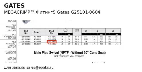 Gates G25101-0604