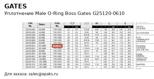 Gates G25120-0610