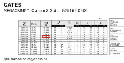 Gates G25165-0506