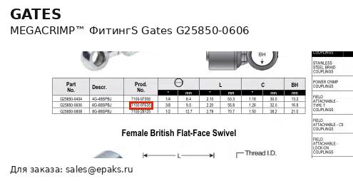 Gates G25850-0606