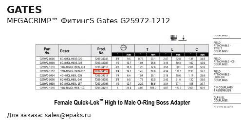 Gates G25972-1212