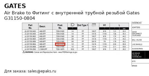Gates G31150-0804