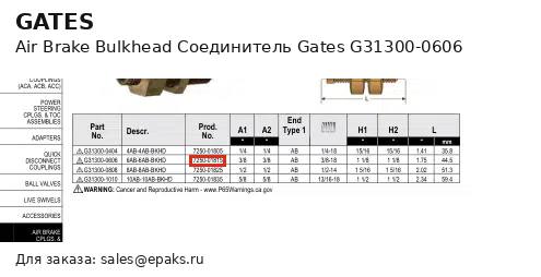 Gates G31300-0606