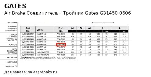 Gates G31450-0606