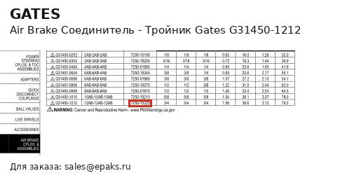Gates G31450-1212