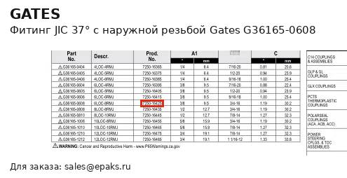 Gates G36165-0608