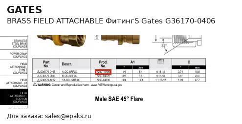 Gates G36170-0406
