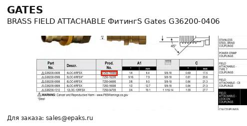 Gates G36200-0406