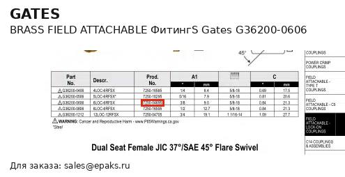Gates G36200-0606