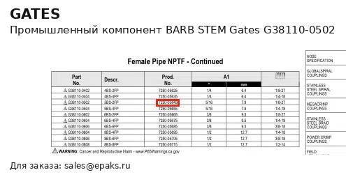 Gates G38110-0502