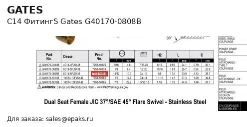 Gates G40170-0808B
