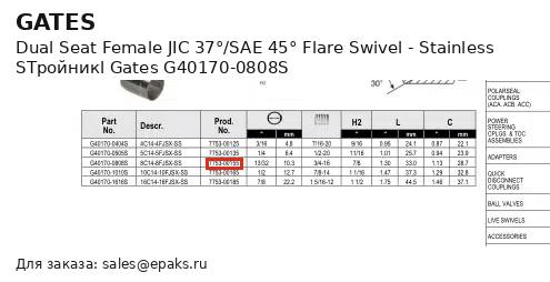 Gates G40170-0808S