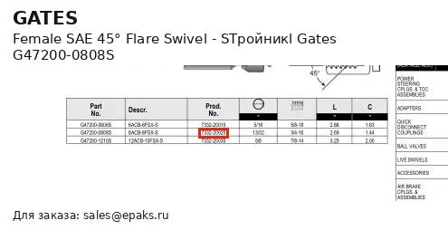 Gates G47200-0808S