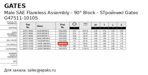 Gates G47511-1010S
