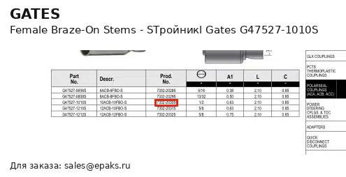 Gates G47527-1010S