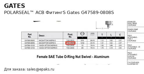Gates G47589-0808S