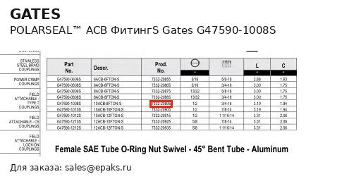 Gates G47590-1008S
